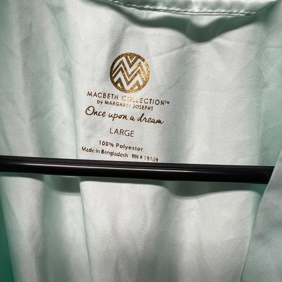 Macbeth Collection Liquorish satin blossom robe in mint and pink NWT sz Large - Picture 3 of 8